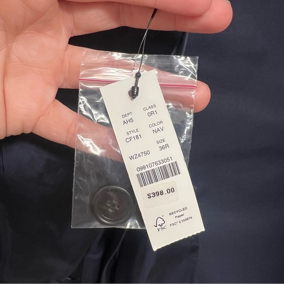 J. Crew Ludlow Slim-fit suit jacket Japanese cotton chino in Navy Blue Size 36R - Picture 11 of 15